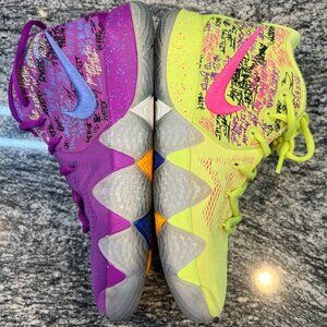 Nike Kyrie 4 GS 'Confetti' Kid's Basketball Shoes Sz 7Y, Green/Purple/Pink/Blue